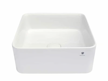 Square washbasin - Countertop square ceramic washbasin by GUGLIELMI RUBINETTERIE - view 2